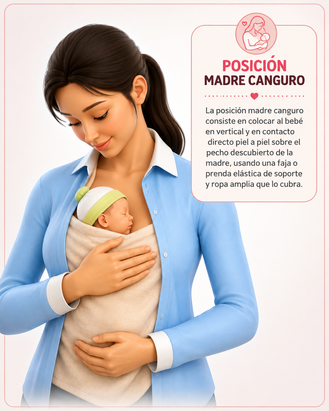 Pieza educativa sobre la posición madre canguro, ejemplo de material desarrollado por TERVEZE