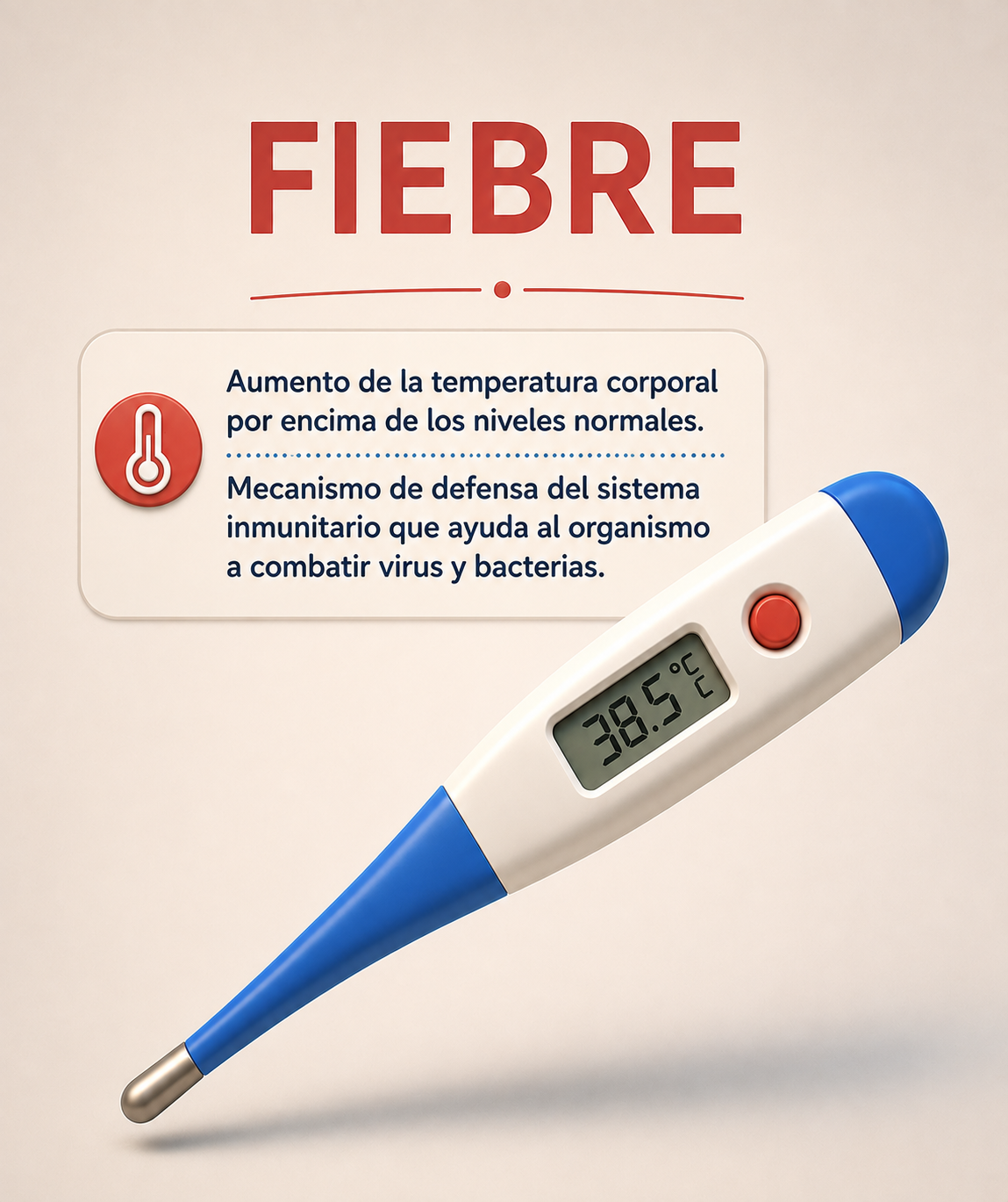 Pieza educativa sobre la fiebre, ejemplo de material desarrollado por TERVEZE